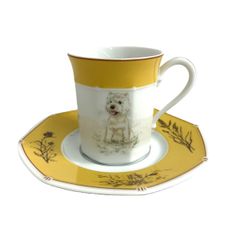 HERMES エルメス カップ ソーサー 犬 シャス バゼットハウンド 新品 