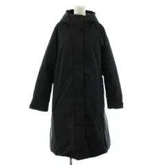 ユニクロ UNIQLO ウルトラウォームハイブリッドダウンロングコート フード L 黒 ブラック 211-450498 /KU