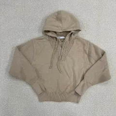 L ザラ レディース ハーフジップ クロップド フード ニット 0130M1