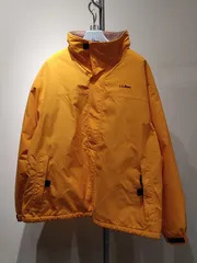 90s/エルエルビーン/マウンテンパーカー/ロゴ刺繍/裏地フリース/オレンジイエロー