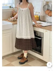 당당걸 オーバーサイズ ヴィンテージ ONE PIECE + ニット カーディガン セット 88 100