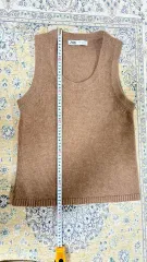 ZARA ウール 100 キャメル ノースリーブ ニット