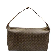 セリーヌ CELINE ハンドバッグ マカダム柄 ワンショルダー レザー ブラウン レディース