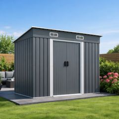 赤字価格！屋外収納庫 3ドア 防水 防さび ガーデニング収納 GRAY