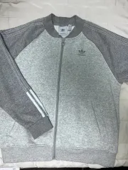 アディダス 起毛 3本線 ジップアップ トラックジャージ ジャージ