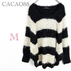 CACAO88【M】ドルマンニット　ボーダー　ざっくり編み　ミックスカラー　ゆったり