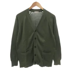 ジョンスメドレー JOHN SMEDLEY マーガレットハウエル カーディガン ニット コットン Vネック M グリーン /FF