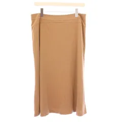 レオナール LEONARD フレアスカート ミモレ ロング ストレッチ 無地 73 ベージュ /BB