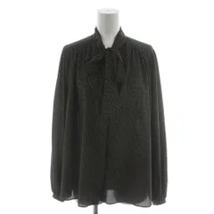 ボールジー BALLSEY トゥモローランド シャツ ブラウス 長袖 ドット柄 リボン 36 ベージュ 黒 ブラック /AN6