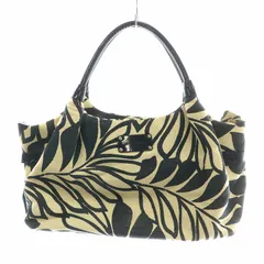 ケイトスペード KATE SPADE ハンドバッグ トートバッグ ジュート PVC 型押しロゴ ボタニカル柄 ベージュ 紺 ネイビー /MP ■GY18