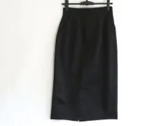 【228003】Christian Dior クリスチャンディオール  ロングスカート　ウール　光沢 　タイト　スリット入り　ポケット付  ・9 ブラック