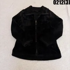 S 黒 フリース ジップアップ ジャケット 0212(3)