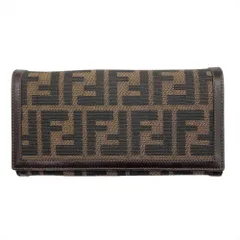 フェンディ FENDI ズッカ柄 長財布 キャンバス レザー ブラウン【中古】