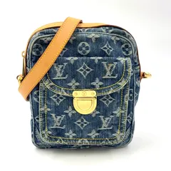 LOUIS VUITTON カメラバッグ モノグラムデニム モノグラムデニム レザー×デニム ブルー ショルダーバッグ ゴールド M95348