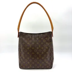 LOUIS VUITTON ルーピングGM モノグラム モノグラム レザー×PVC ブラウン ショルダーバッグ ゴールド M51145