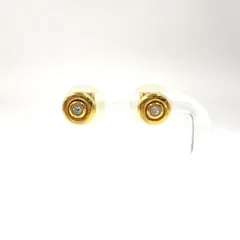 Christian Dior メタル×カラーストーン クリア×ゴールド ピアス