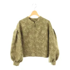 リリーブラウン Lily Brown フラワージャガード ブルゾン ジャケット F カーキ /DF ■OS