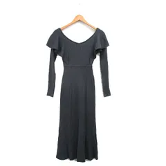 マーキュリーデュオ MERCURYDUO リブ ニット ワンピース ロング 長袖 バックリボン S グレー 灰 /KT28