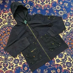 ラルフローレン y2k コットン スタッズ マルチポケット フード ジャケット M size