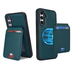 Ｈａｖａｙａ Galaxy A54 5G ケース ギャラクシーA54 5g ケース SC-53D 耐衝撃 SCG21 au A54 5G 背面 カード収納 分離式 取り外し可能 フェイクレザー-グリーン