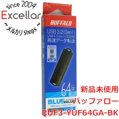 [bn:13] BUFFALO　USB3.0用 USBメモリー　RUF3-YUF64GA-BK　64GB ブラック