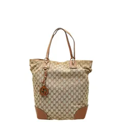 グッチ GGキャンバス トートバッグ ショルダーバッグ 247236 ベージュ ブラウン キャンバス レザー レディース GUCCI【1-0256228】