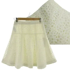 クミキョク 組曲 KUMIKYOKU 総レースフレアスカート ミディ丈 日本製 コットン混 アイボリー 5