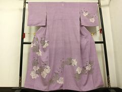 オーダーメイド】裾引き 夏着物 絽ちりめん 訪問着 芸妓 舞踊 瓢箪 紫 