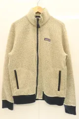 【中古】 patagonia メンズフリースジャケット M Woolyester Fleece Jacket patagonia M グレー 灰 紺 ネイビー ロゴ