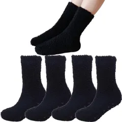 冬 滑り止め ルーム 裏起毛 暖かい靴下 極厚 防寒 もこもこソックス 発熱 4足組」レディース ふわふわ 睡眠 [Sandyting] 部屋