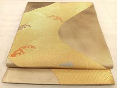 新品　絹　西陣織　透かし袋帯　芝草　　 六通　　夏帯 新品 絹 西陣織 透かし袋帯 芝草 六通 夏帯 新品 絹 西陣織 絽袋帯 芝草