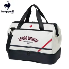 新品★ルコック★le coq sportif★LG6SBB00M 2層式 大開口 ボストンバッグ★2026★ショルダーベルト付★【WHRD】ホワイト/レッド