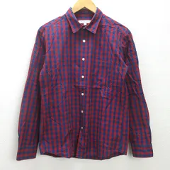 g■アーバンリサーチ/URBAN RESEARCH 長袖シャツ/チェック柄【L】赤青/men's/71【中古】■