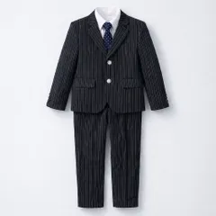 ⭐️mineka 男の子 フォーマルスーツ 5点セット 140～160cm ストライプ　ブラック　ネイビー　卒業式 入学式 発表会　XF.010424