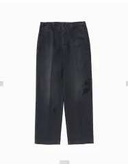5 VISVIM ビズビム 25SS ワイド チノ パンツ クラッシュ ブラック