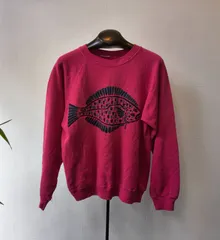 ■ 80s vintage ■ Hanes ヘインズ ■ 魚プリント スエット ■ ラグランスリーブ クルースエット ■ Made in JAMAICA ジャマイカ製 ■ AAA1122