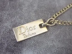 Christian Dior クリスチャン ディオール ゴールドカラー ロゴ プレート ネックレス