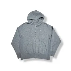 NIKE ナイキ グレー 刺繍 スウッシュ ジップアップ フーディー