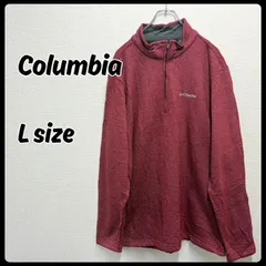 Columbia アウター フリースジャケット ハーフジップ Lサイズ レッド 古着 コロンビア