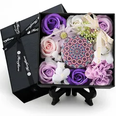 新品 母の日ギフト ソープフラワー フラワーボックス メッセージカード付 プレゼント 女性 新築祝い お誕生日 退職祝い 送別会 結婚祝い 卒業シーズン ブリザードフラワー ギフト おしゃれ フラワーギフト（Lunaire）