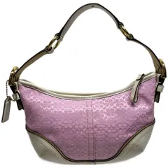 COACH コーチ ショルダーバッグ ワンショルダー ホーボー ミニシグネチャー ソーホー ピンク ゴールド金具 1455