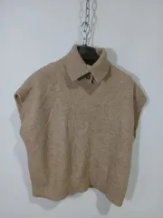 カラーネックニットベスト