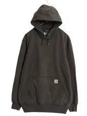 【お得なクーポン配布中!】 US企画 カーハート スウェット フード パーカー メンズ L / トレーナー プルオーバー ヘビーウェイト 裏起毛 撥水加工 ワンポイント 濃灰