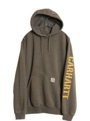カーハート パーカー US購入 裏起毛 袖ロゴ 上質(3X)茶 181218 - メルカリ