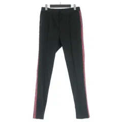 イサムカタヤマバックラッシュ ISAMU KATAYAMA BACKLASH POLYESTER-JERSEY TRACK PANTS トラックパンツ M ブラック/レッド 2054-01のサムネイル
