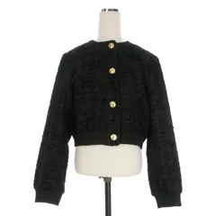 ザラ ZARA ツイード テクスチャー ボンバージャケット ブルゾン  長袖 M ブラック 黒 3046/329/800