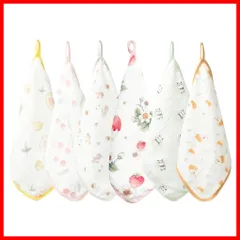 [MOMSMENU] ガーゼハンカチ 赤ちゃん ループ付 名前入 6層 ベビータオル リバーシブル ベビーガーゼ 綿100％ 30x30cm 6枚セット