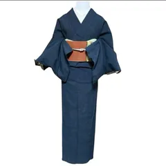 未使用近い　美品　単衣　正絹　生紬　色無地　フルセット　4点 裄丈67