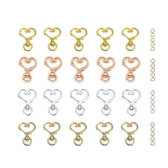 ゴールドなど4色 シルバー キーリング 手作り DIY用パーツ カワイイ ワンタッチキーホルダー 回転カン付き 20個 キーホルダー金具 YFFSFDC