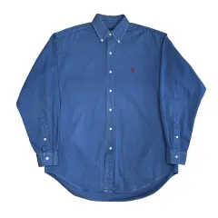 M ポロラルフローレン スカイブルー コットン シャツ